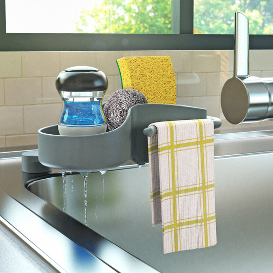 Sink SideKick Floating Glue Magnet Sink Caddy Organizer Ultra Hygienic No Drill White or Gray