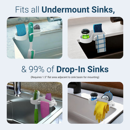 Sink SideKick Floating Glue Magnet Sink Caddy Organizer Ultra Hygienic No Drill White or Gray