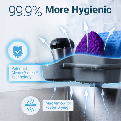 Sink SideKick Floating Glue Magnet Sink Caddy Organizer Ultra Hygienic No Drill White or Gray