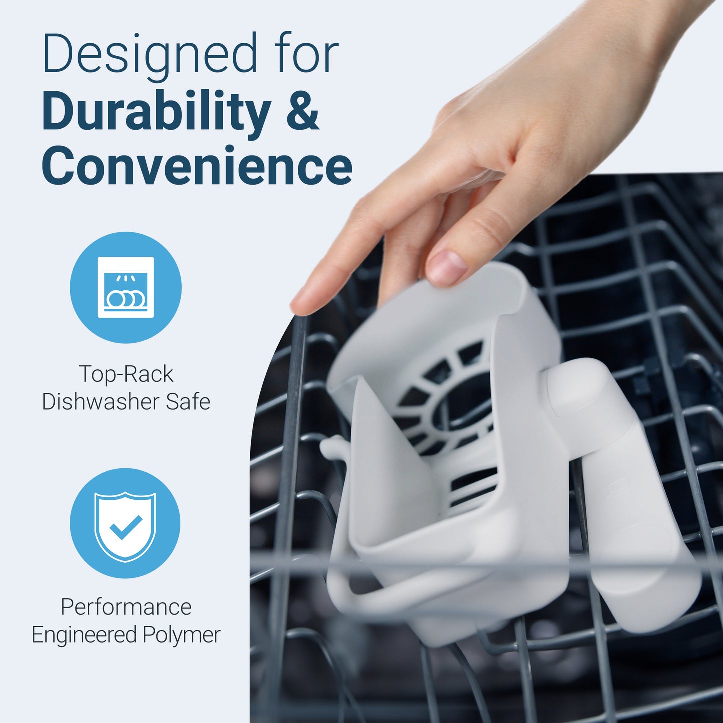 Sink SideKick Floating Glue Magnet Sink Caddy Organizer Ultra Hygienic No Drill White or Gray