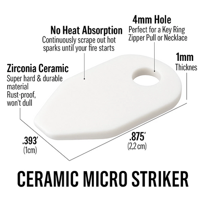 Ceramic Micro Striker Scraper Ferrocerium Rod Spark Tool Knife Sharpener 3 Pack