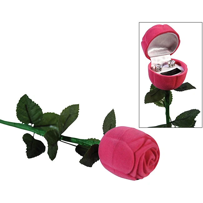 Cubic Zirconia Earrings with a Pink Rose Box Two 8mm Stones about 2 carats each